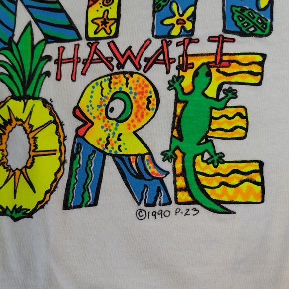 VINTAGE 1990 Oahu Hawaii North Shore T Shirt Size Large - Picture 3 of 6